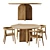 Designer Dining Set: MORIS Table and Carola Chair 3D model small image 1