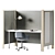 Modern Office Workstation with Partitions 3D model small image 2