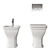 Civitas Ceramic Bathroom Set 3D model small image 4