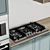 Modern Bosch Kitchen Set Gray 3D model small image 3