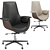  Gray Leather High-Back Office Chair 3D model small image 1