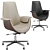  Gray Leather High-Back Office Chair 3D model small image 2