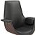  Gray Leather High-Back Office Chair 3D model small image 4