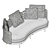 Contemporary Outdoor Seating: Torii Nest Sofa 3D model small image 6