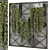 Metal Shelf Set with Hanging Plants 3D model small image 1