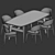 Elegant Dining Set with Hyde Chair and Abrey Table 3D model small image 3