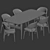 Elegant Dining Set with Hyde Chair and Abrey Table 3D model small image 4