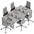 Contemporary Modular Meeting Table 3D model small image 2