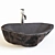 Natural River Stone Basin 45cm 3D model small image 1