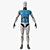 Quadro Cyborg Statue Figurine 3D model small image 1