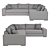 Modern Four Folding Sofa 3D model small image 3