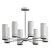 Frosted Glass Cylindrical Chandelier 3D model small image 3