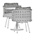 Outdoor Nest Chair & Round Table 3D model small image 5