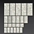 Deluxe Arabescato White Ceramic Tile 3D model small image 3