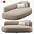 FLOU PIERRE 3-Seater Sofa: Modern Elegance 3D model small image 1