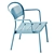 Modern Minimal Steel Armchair Set 3D model small image 3