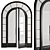 Sleek Glass Arched Door Set 3D model small image 2