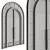 Sleek Glass Arched Door Set 3D model small image 4