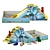 Tabletop Kids' Game Blue Elephant 3D model small image 3