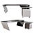 Modern Metal Wood Desk Vega 3D model small image 2