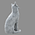 Sleek Cat Sculpture Display Piece 3D model small image 3