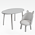 Kids Oval Table Chair Set 3D model small image 5