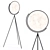 Modern Black Metal LED Floor Lamp 3D model small image 1