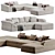 Italian Corner Sofa Dandy Sectional 3D model small image 1