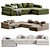 Italian Corner Sofa Dandy Sectional 3D model small image 2