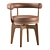Elegant Oak Indochine Chair 3D model small image 1