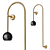 Modern Black Brass Wall Lamp 3D model small image 1