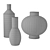 Textured Clay Vases Set 3D model small image 7