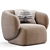 Modern Fabric Armchair Design Piece 3D model small image 5