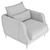 Elegant Dante 2 Armchair 3D model small image 5