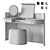 Modern Makeup Vanity Set 3D model small image 5