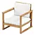 Outdoor Eucalyptus Armchair with Cushions 3D model small image 4