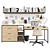 Golden Oak Office Set - Legacy Mtl 3D model small image 2