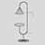 Dion Black Floor Lamp with Wireless Charging 3D model small image 2