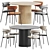 Modern Round Dining Set 3D model small image 3