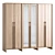 Modern Japandi 6-Door Wardrobe 3D model small image 1