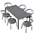 Modern Turtle Chair & Laga Table 3D model small image 4