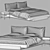 Sospiri Bed: Elegant Wood & Upholstery 3D model small image 1