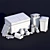 Outdoor Trash Can 3D Set 3D model small image 7