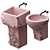 Custom Stone Wash Basin Set 3D model small image 3