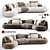 Modular Wave Sofa, Designer Edition 3D model small image 1