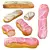 Strawberry Cream Eclairs 3D model small image 1