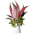 Lupine Trio in White Vase 3D model small image 1