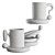 Ceramic Coffee Cup & Saucer 3D model small image 3