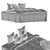  Linen Bedding Set with 3 Throws 3D model small image 5