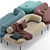 Modern Fabric Chaise Lounge Chair 3D model small image 3